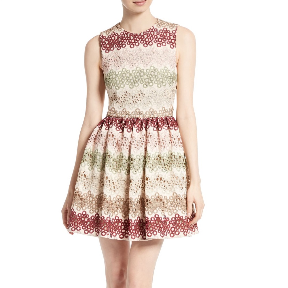 Alice + Olivia Joyce metallic lace party dress, 10